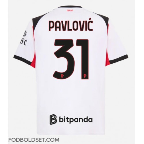 AC Milan Strahinja Pavlovic #31 Udebanetrøje 2025-26 Kortærmet AC Milan Strahinja Pavlovic #31 Udebanetrøje 2025-26 Kortærmet